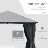 Patio Gazebo with Netting, Curtains & Vented Roof – 10 x 10 Ft