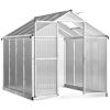 8 x 6 ft Walk‑In Polycarbonate Greenhouse with Roof Vent