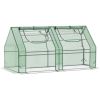 Portable Garden Greenhouse with Two PE/PVC Covers & Roll‑Up Windows – 6 x 3 x 3 ft