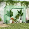 Outdoor Portable Walk‑In Greenhouse with PE Cover & Roll‑Up Zipper Door – 6.6 x 2.5 x 5.6 ft