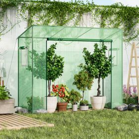Outdoor Portable Walk‑In Greenhouse with PE Cover & Roll‑Up Zipper Door – 6.6 x 2.5 x 5.6 ft