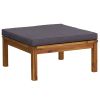 Dark Grey and Natural Wood Lounge Set
