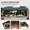 12' x 20' Gable‑Roof Hardtop Gazebo – Wood‑Grain Aluminum Frame, Steel Roof