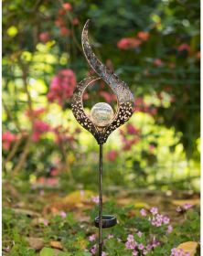 Solar Crackle Glass Globe Garden Stake Light