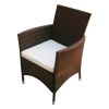 Brown Outdoor Furniture Set with Steel Frame, PE Rattan, and Glass Top – Large