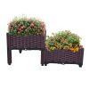 2-Piece Wicker-Style Plastic Raised Garden Beds – Indoor/Outdoor