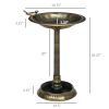 28" Antique Bronze Bird Bath with Planter Pedestal – Dual Basin Feeder