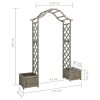 Grey Wooden Garden Arch with Decorative Inlays – Solid Firwood