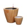 2‑Pack Light Wood‑Look Self‑Watering Planter Pots – 10" Square Plastic