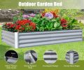 8x4x1 ft Galvanized Raised Garden Bed – Silver, Large Metal Planter Box