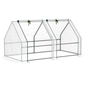 Portable Mini Tunnel Greenhouse with Large Zipper Doors – 6 x 3 x 3 ft