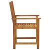 Set of 2 Garden Chairs with Anthracite Cushions and Natural Wood Frames