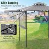 Grill Gazebo with Side Awning & Double-Tiered Roof – 10.5 x 5 Ft