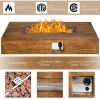 48" x 27" Outdoor Propane Gas Fire Pit Table – 50,000 BTU with Lava Rocks and Cover