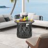 32" Propane Gas Fire Pit Table with Fire Glass and PVC Cover – 30,000 BTU