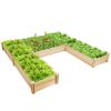 U‑Shaped Wooden Garden Raised Bed – Solid Fir Backyard Planter with 5 Boxes