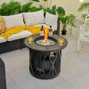 32" Propane Gas Fire Pit Table with Fire Glass and PVC Cover – 30,000 BTU