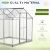 Walk‑In Polycarbonate Hobby Greenhouse with Roof Vent & Rain Gutter – 6 x 6 ft
