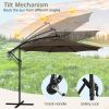 10 ft Offset Patio Umbrella with 112 Solar LED Lights
