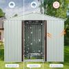 8' x 4' White Metal Storage Shed with Metal Foundation