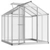 Walk‑In Polycarbonate Hobby Greenhouse with Roof Vent & Rain Gutter – 6 x 6 ft