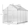 Walk‑In Polycarbonate Hobby Greenhouse with Roof Vent & Rain Gutter – 8 x 6 ft