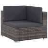 Grey and Dark Grey Rattan Sofa Set