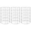 Circular Gabion Raised Beds, Set of 3 – Galvanized Steel Ø11.8" x 19.7"