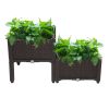 2-Piece Brown Free-Splicing Injection Planting Boxes