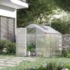 Walk‑In Polycarbonate Hobby Greenhouse with Roof Vent & Rain Gutter – 8 x 6 ft