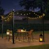 Retractable Shade Steel Pergola Gazebo – 12 x 9 Ft