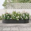 Raised Garden Bed Outdoor – Oval Large Black Metal Planter Bed for Vegetables & Flowers