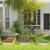 Wooden Raised Garden Bed with Planter Box and Trellis – 235 x 63 x 102 cm