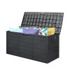 Outdoor Garden Plastic Storage Deck Box Chest, Lockable Seat – 75 Gallon (Black)