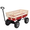 Four‑Wheel Garden Wagon – Iron & Wood Utility Cart, 38.2 x 16.9 x 30.7 inches