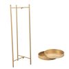 Modern Folding Metal 2‑Tier Plant Stand – Golden, Indoor/Outdoor