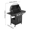 4‑Burner Propane Gas Grill with Side Burner – 425 sq in Cooking Area, 52,000 BTU