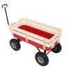 Four‑Wheel Garden Wagon – Iron & Wood Utility Cart, 38.2 x 16.9 x 30.7 inches