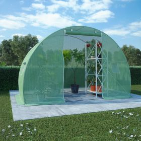 Compact Green PE Mesh Greenhouse with Galvanized Steel Frame – 48.4 sq. ft.