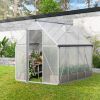 6 x 8 ft Polycarbonate Walk‑In Greenhouse with Vent Window, Hinged Door & Rain Gutter
