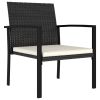 Set of 2 Black and Cream Outdoor Dining Chairs