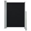 Side Awning – Black Screen with Grey Stand – Polyester & Powder-Coated Iron