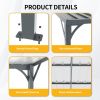 8' x 10' Wall‑Mounted Metal Pergola – Inclined Roof Black Shed/Gazebo