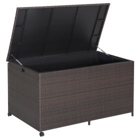 Outdoor Wicker Storage Box with Zippered Liner – 133 Gallon