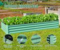 8x4x1 ft Galvanized Raised Garden Bed – Green, Outdoor Planter Garden Boxes