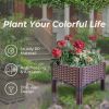 Plastic Raised Garden Bed with Legs – Wicker-Style Planter