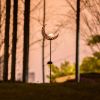 Solar Moon Stake Lawn Light – Warm White Crackle Glass & Metal