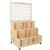3-Tier Raised Garden Bed with Trellis, Wheels, and Back Storage Area – 53" H
