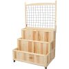 3-Tier Raised Garden Bed with Trellis, Wheels, and Back Storage Area – 53" H