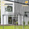 8' x 10' Wall‑Mounted Metal Pergola – Inclined Roof Black Shed/Gazebo